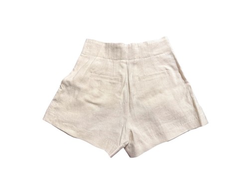A.L.C. Pantaloncini donna Bennett lino/cotone ecrù vita alta sartoriali 0 nuovi con etichette - Foto 3 di 7