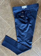 Hart Schaffner Marx New York 100 Wool Dress Pants 46R Unhemmed Blue 155 NWT