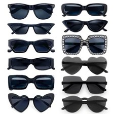 12Mixed Style Colored Sunglasses Classic Retro Party Eyewear Costume Accessories
