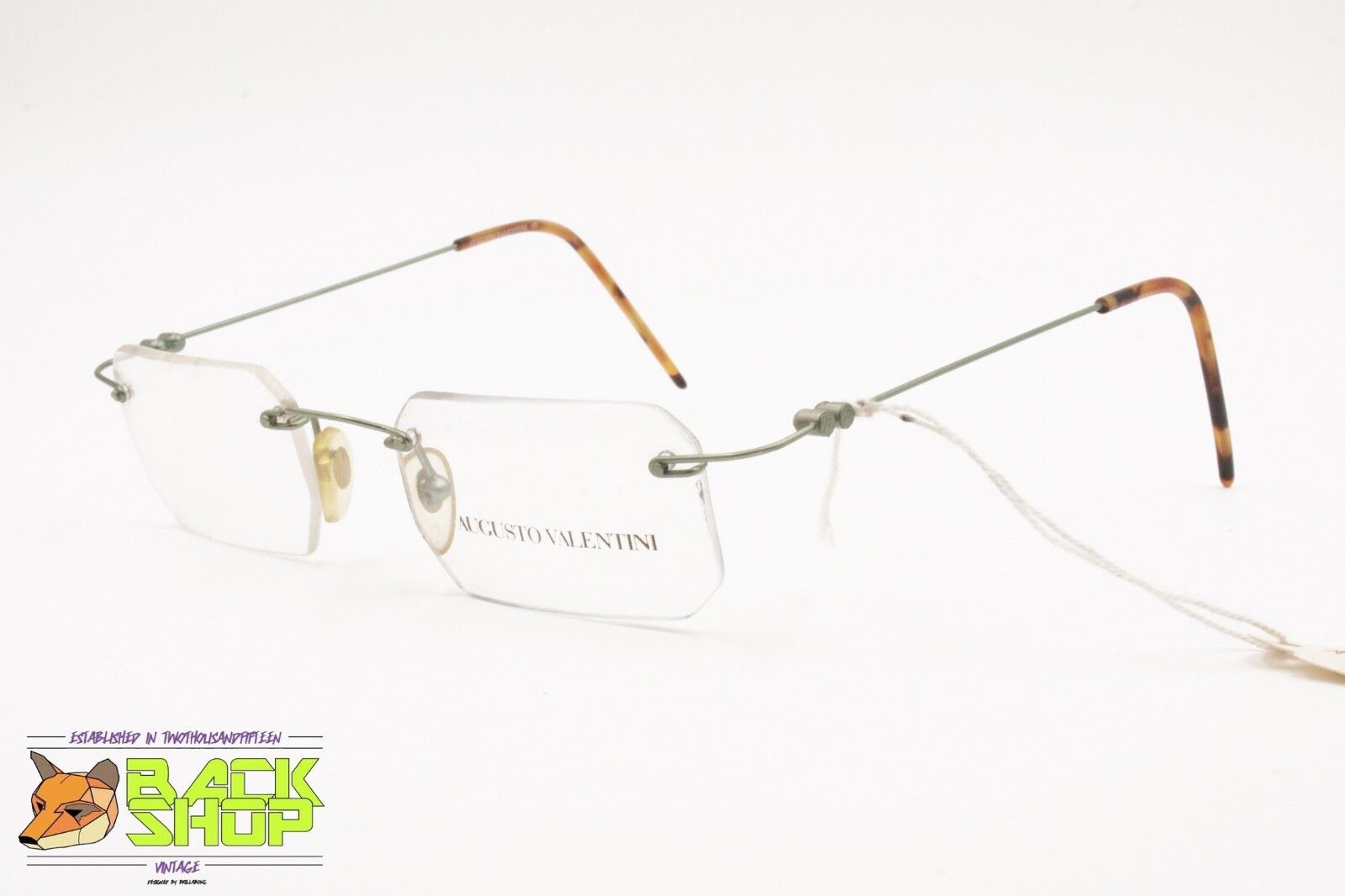 Details zu  AUGUSTO VALENTINI M7450 col. 191 Rimless eyeglass frame rectangular lenses, NOS Beliebter Supergewinn