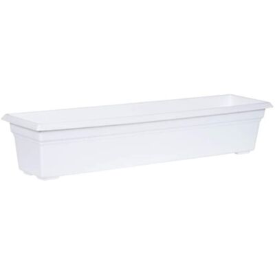 Novelty Countryside Durable Plastic Flower Box Planter, White, 30in