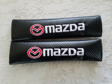Embroidered Carbon Car Seat Belt Cover Shoulder Strap Cushion Pad Fits Mazda 