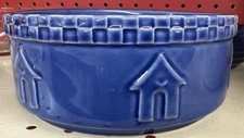 Doghouse Blue Dog Bowl Large Heavy Ceramic Food Water 9" Dish