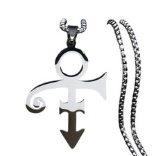 Memorial Love Symbol Logo Artist Stainless Steel Necklace Pendant Prince Music
