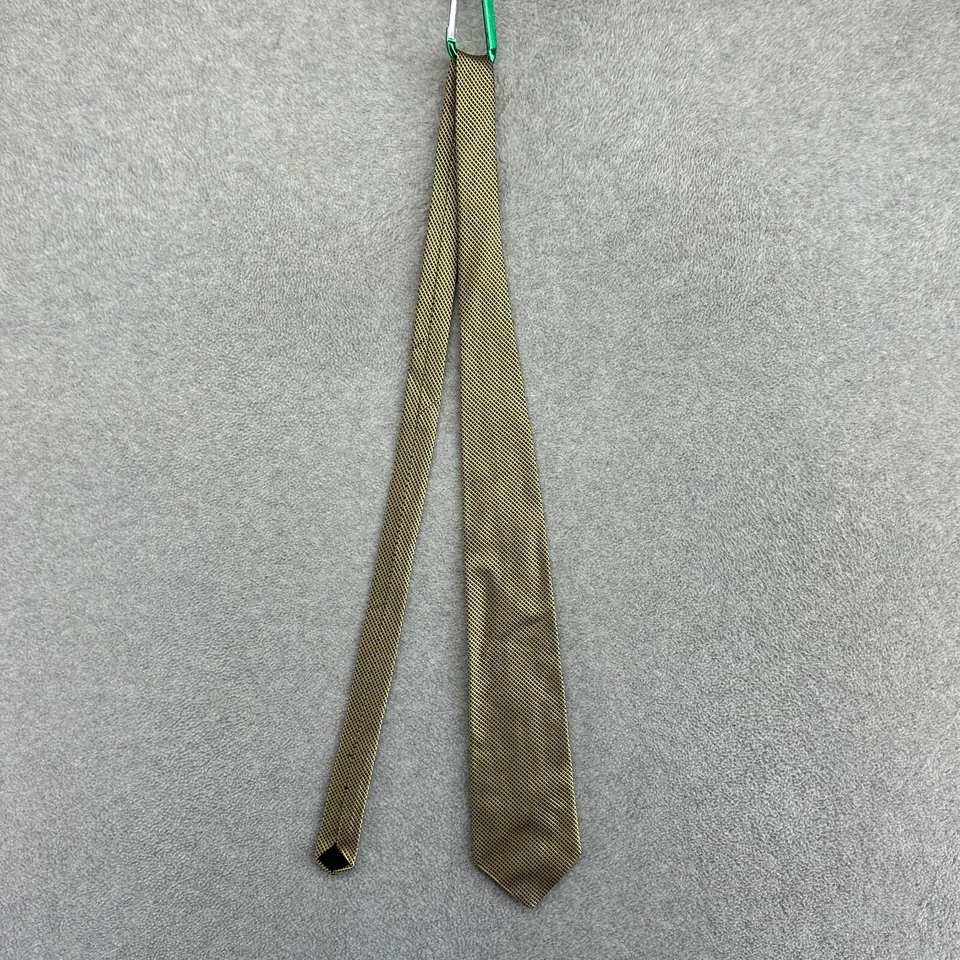 Corbata Brooks Brothers para hombre cuadros dorados 100 % seda hecha en EE. UU. Básicos Foto 2 de 4