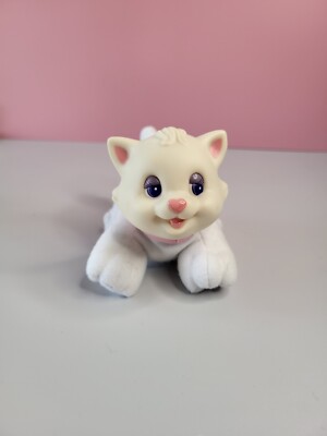 Blue-Box Go Bye Bye Kitty Plush Toy Vinyl Head Cat white pink collar 