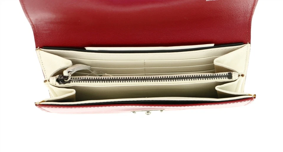 Cartera de cuero Marc Jacobs 250762 para mujer color bloque rojo marfil Foto 4 de 4