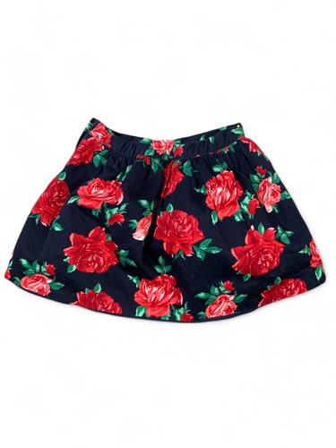 Janie and Jack Skirt Roses A Line Layered 100% Cotton Roses Red Blue 6