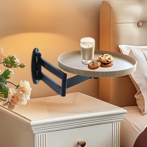 Wall Mounted Table Rotating Bedside Table Retractable Floating Desk - Picture 6 of 14