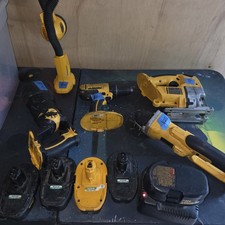 Dewalt 18v Lot 5 Batteries Charger Jigsaw Angle Grinder Reciprocating Saw Drill