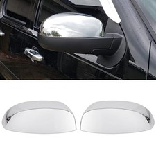 Chrome Pair Half Mirror Covers Compatible with 2007-2014 Chevy Silverado GMC