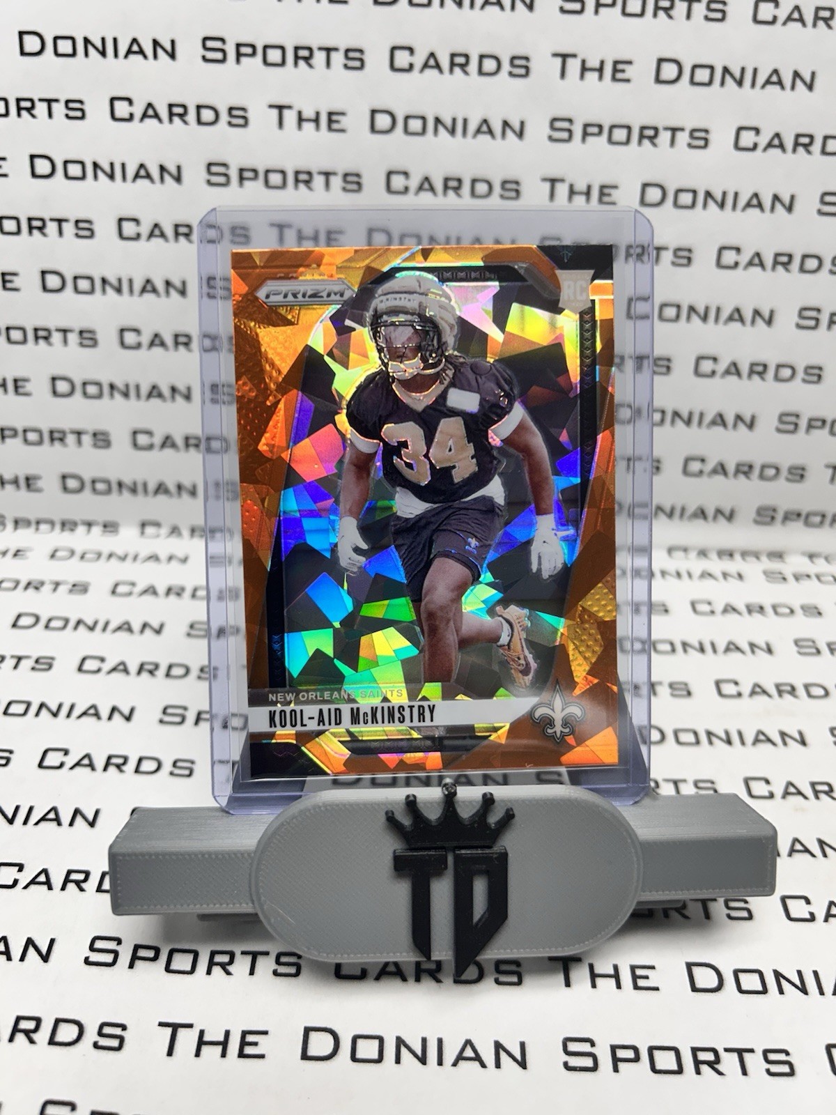 2024 Panini Prizm Orange Cracked Ice Rookie #363 Kool-Aid McKinstry RC