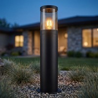 Wegelampe Sockelleuchte Stehleuchte Lampe IP44 Garten Schwarz Rauch HöHe 50Cm