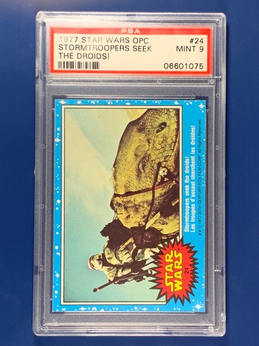 1977 OPC Star Wars #24 Stormtroopers seek the droids!