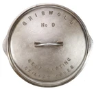 Vintage Griswold No 9 (1049) Plated Cast Iron Skillet Cover c1940s