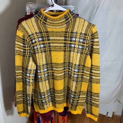 Apt. 9 Yellow Plaid Sweater Size S