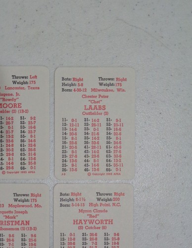APBA Baseball großartige Teams der Vergangenheit Kartensets (GTOP) ~ Sie wählen - Bild 158 von 266