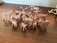 12 Plastic Deer Stag Doe Fawn Job Lot