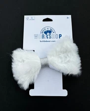 Build-A-Bear Accessory -White Fur Bow - New