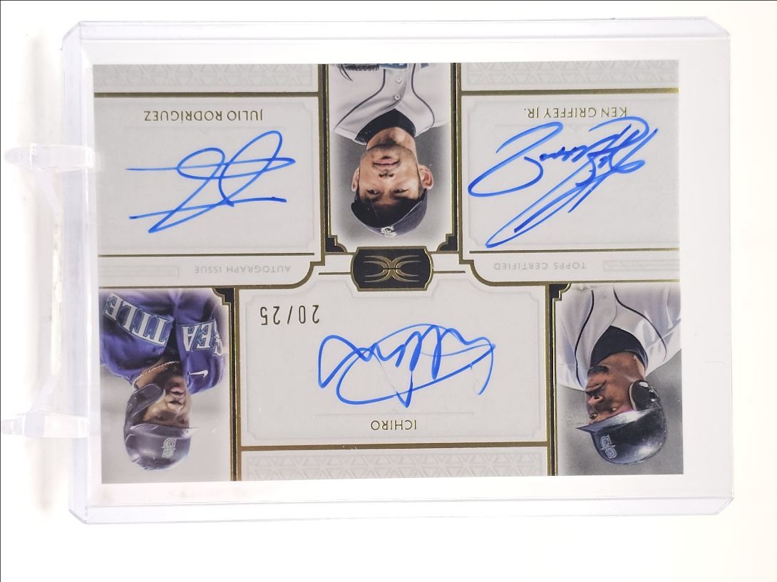 ICHIRO KEN GRIFFEY JR. J. RODRIGUEZ 2024 TOPPS DEFINITIVE AUTO /25 Q4078