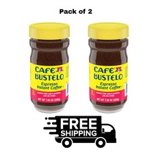 (PACK OF 2) Cafe Bustelo, Espresso Style, Dark Roast Instant Coffee, 7.05 oz Jar