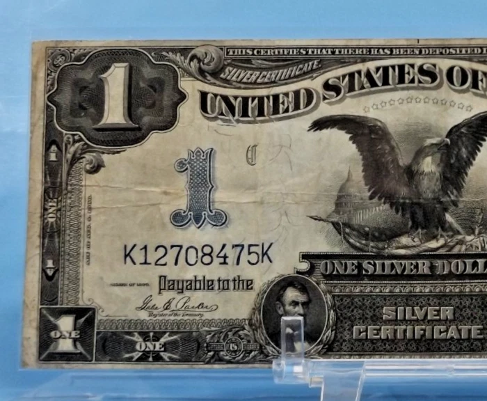1899 $1 Dollar Circulated U.S. Silver Certificate "Horseblanket" - Image 2 of 4