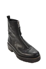 Sam Edelman Women's Round Toe Lug Sole Leather Combat Boot Black Size 6.5