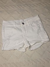 Justice White Distressed Girls' Denim Shorts