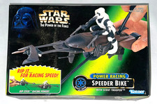 1997 Kenner STAR WARS POTF2 Power Racing Imperial Speeder Bike MIB Rip Stick