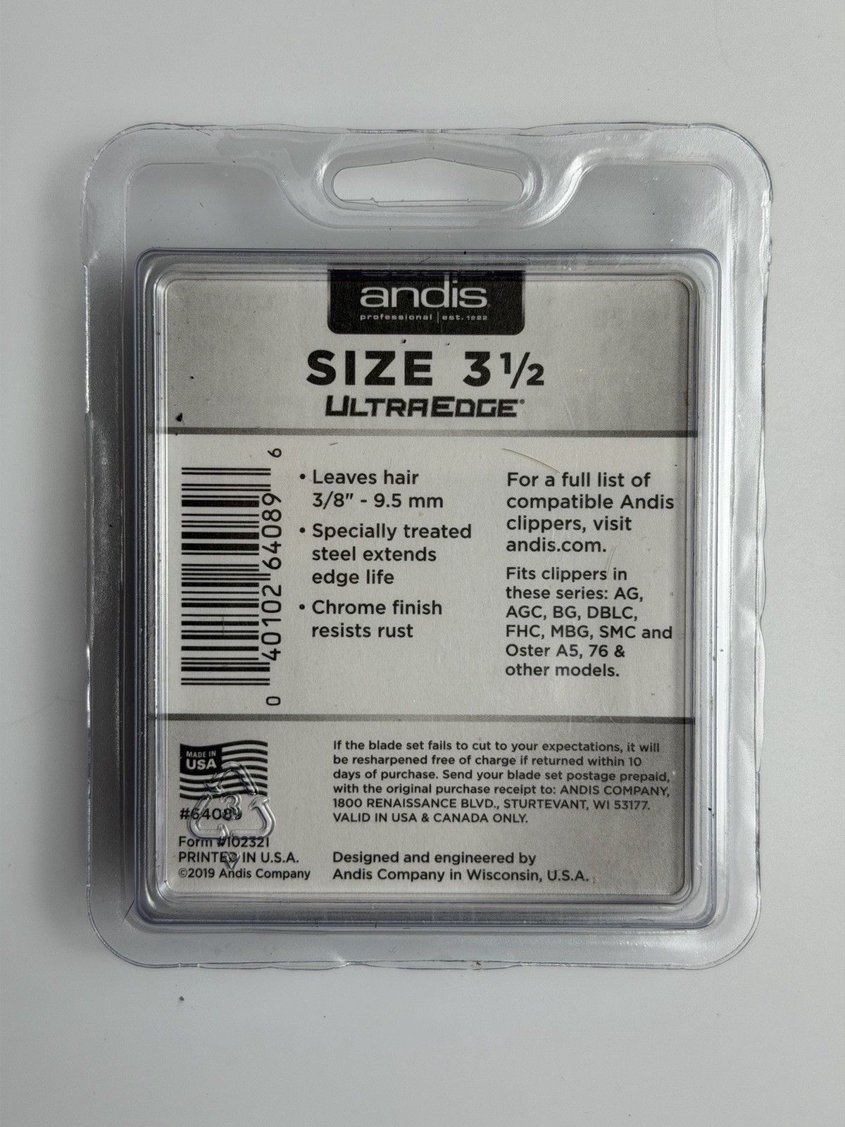 Andis UltraEdge Detachable Clipper Blade Size 3-1/2 [3.5] new!! #64089