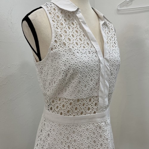 Abito donna Guess bianco con occhielli taglia 6 - Foto 4 di 14
