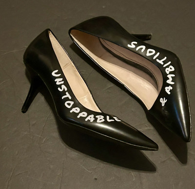 ZARA Women's Ambitious Unstoppable Black Pointed Toe Heel Shoes 8/39 NEW