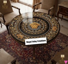 76.2cmx76.2cm Schwarz Marmor Versace Kunst Kaffee Esstisch Top Handmade Dekor