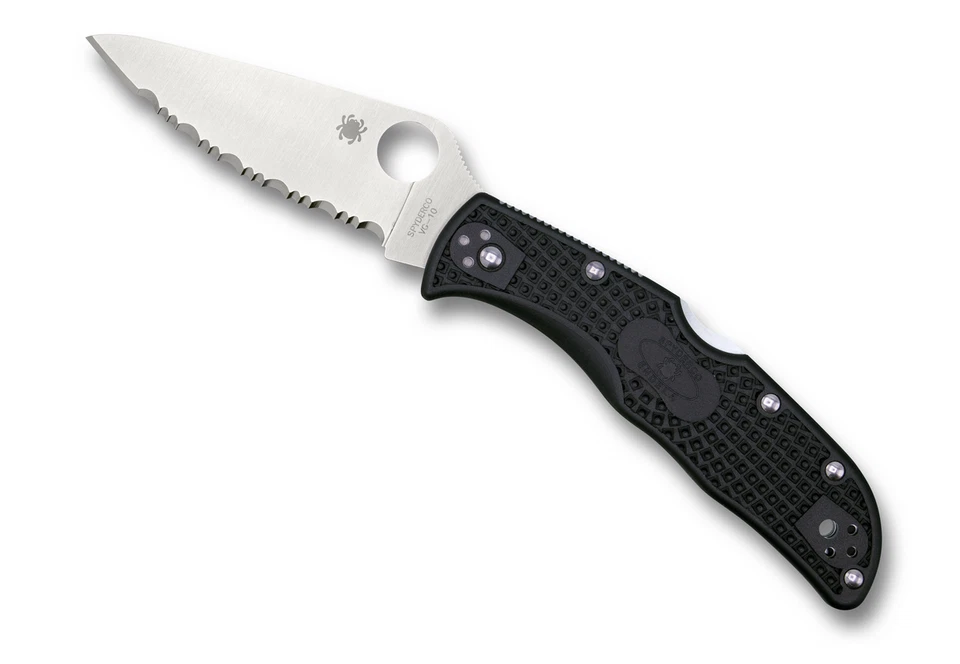 Spyderco Knives Endela Lockback Black FRN Serrated VG-10 Stainless C243SBK - Image 2 of 3