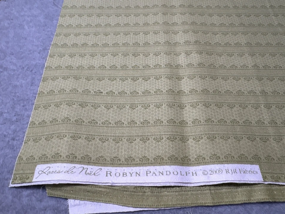 Robyn Pandolph RJR Fabrics Green Striped Cotton Fabric 26" x 44" Sewing Quilting - Image 4 of 4