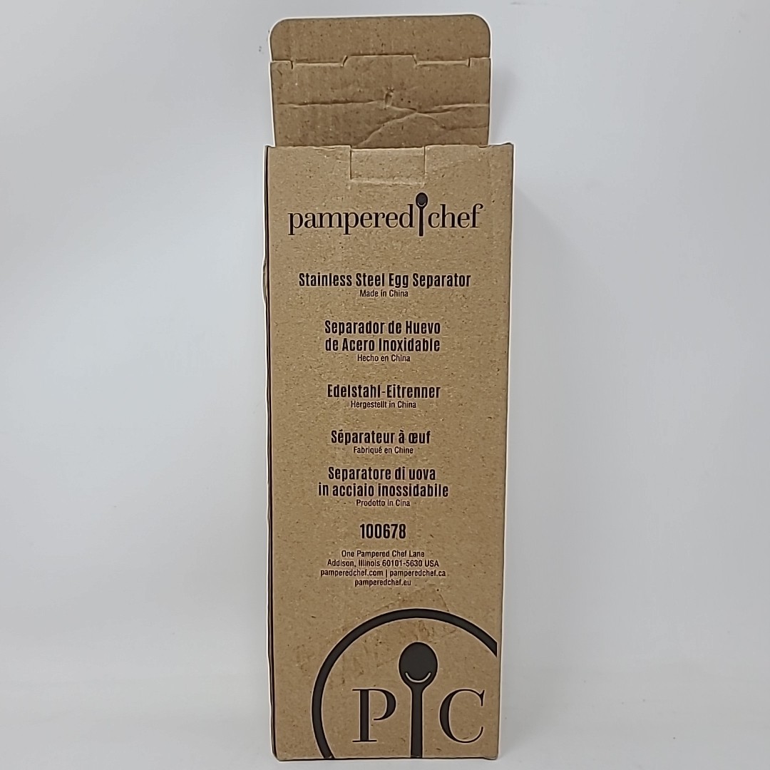 Pampered Chef Egg Separator 1187 Stainless Steel Vintage Item Retired Open Pkg