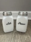 Vintage  McKee WHITE ROMAN ARCH Salt & Pepper Shakers