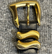 Brighton Women  s Belt Size M Regular Black/Gold Adjustable Buckle like Dehanche