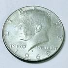 1969-D Kennedy Half Dollar 50c, 40% Silver, Circulated Coin Free Shipping #7405