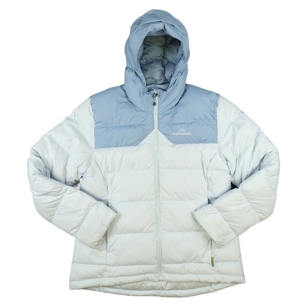 Kathmandu Jacket Womens 12 Blue 600 Fill Power Puffer Hooded Quilted Size 12