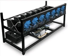 Kingwin 8 GPU Miner Rig Case Frame Premium Stackable Aluminum KC-8GPU