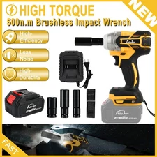Electric Impact Wrench 500 Nm High Torque Impact Gun 1/2" Cordless Impact Wrench