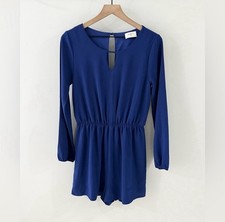 Everly Long Sleeve Romper Blue Size Small