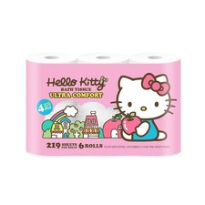 Hello Kitty Ultra Comfort Bath Tissue, 219 Sheets Per Roll, 6 Rolls, 4 Ply