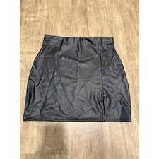 Windsor Faux Leather Mini Skirt Black Size L
