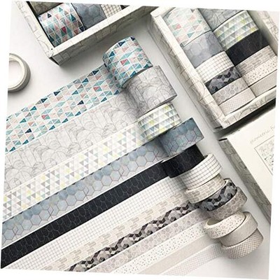 CooBigo Washi Tape Set, 12 Rolls 4 Size Decorative Masking Washi Tapes for 