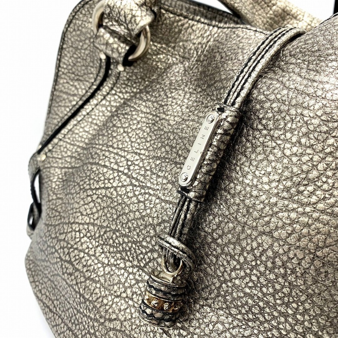 Celine Bittersweet Handbag Leather Silver Metallic 160663