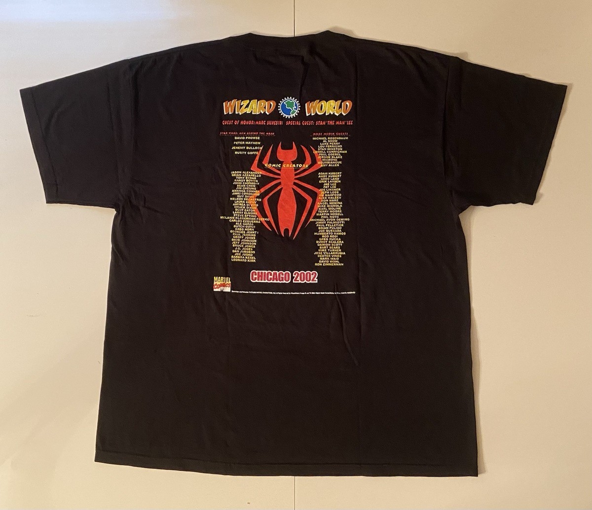 Vintage Wizard World Chicago 2002 Spider-Man Wolverine T Shirt