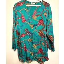 Victoria's Secret vintage gold label sleep shirt M/L 100 silk 80s 90s