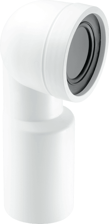 McAlpine WC-CON9 90 Degree Bend Adjustable Length Rigid WC Connector, White
